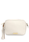 Katie Loxton Sophia Tassel Top Zip Crossbody Bag, Off White