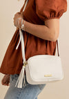 Katie Loxton Sophia Tassel Top Zip Crossbody Bag, Off White