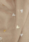 Katie Loxton Small Heart Print Scarf, Taupe Multi