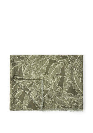 Katie Loxton Banana Leaf Print Scarf, Khaki