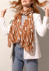 Katie Loxton Metallic Zebra Print Scarf, Brown Multi