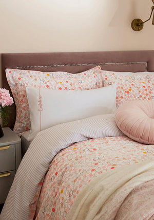The Katie Piper Collection Confidence Dot Duvet Cover Set, Grapefruit Blush