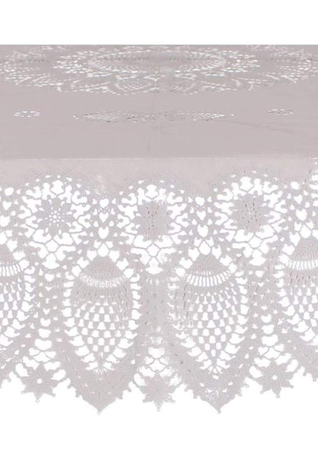 Kersten Tablecloth Vinyl Lace Round, Grey
