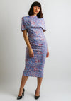 Kevan Jon Alice Animal Print Dress & Cape, Blue
