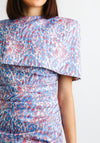 Kevan Jon Alice Animal Print Dress & Cape, Blue