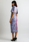 Kevan Jon Alice Animal Print Dress & Cape, Blue