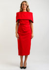 Kevan Jon Alice Bodycon Midi Dress & Cape, Red