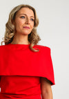 Kevan Jon Alice Bodycon Midi Dress & Cape, Red