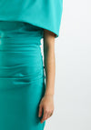 Kevan Jon Alice Bodycon Dress & Cape, Turquoise