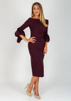 Kevan Jon Ceiba Bardot Midi Dress, Aubergine