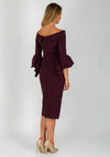 Kevan Jon Ceiba Bardot Midi Dress, Aubergine