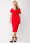 Kevan Jon Lexie Wrap Bardot Dress, Red