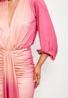Kevan Jon Ivy Ombre Plunge Dress, Raspberry