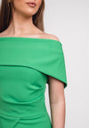 Kevan Jon Queenie Peplum Midi Dress, Emerald Green