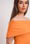 Kevan Jon Queenie Peplum Midi Dress, Orange