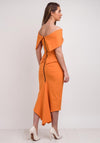 Kevan Jon Queenie Peplum Midi Dress, Orange