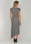 Kevan Jon Rhea Striped Midi Dress, Black & White