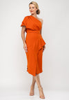 Kevan Jon Tera One Shoulder Wrap Dress, Burnt Orange
