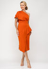 Kevan Jon Tera One Shoulder Wrap Dress, Burnt Orange