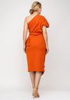 Kevan Jon Tera One Shoulder Wrap Dress, Burnt Orange