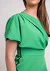 Kevan Jon Tera One Shoulder Wrap Dress, Emerald Green