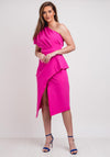 Kevan Jon Tera One Shoulder Wrap Dress, Fuschia Pink