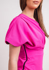 Kevan Jon Tera One Shoulder Wrap Dress, Fuschia Pink