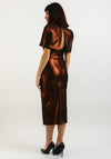 Kevan Jon Vella Metallic Dress & Cape, Bronze