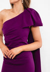 Kevan Jon Krystle Midi One-Shoulder Dress, Purple