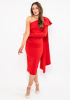 Kevan Jon Krystle One Sleeve Midi Dress, Red