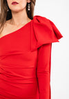 Kevan Jon Krystle One Sleeve Midi Dress, Red