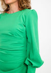 Kevan Jon Zooey Balloon Sleeve Midi Dress, Emerald