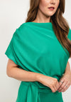 Kevan Jon Mila Pleat Drape Maxi Dress, Emerald