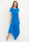 Kevan Jon Mila Pleat Drape Maxi Dress, New Blue