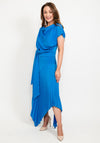 Kevan Jon Mila Pleat Drape Maxi Dress, New Blue