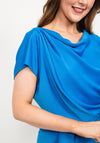 Kevan Jon Mila Pleat Drape Maxi Dress, New Blue