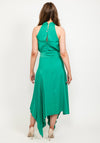 Kevan Jon Perla High Neck Pleat Maxi Dress, Emerald