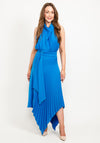 Kevan Jon Perla High Neck Pleat Maxi Dress, New Blue