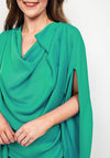 Kevan Jon Selena Asymmetrical Draped Dress, Emerald