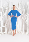Kevan Jon Annika Ruched Midi Dress, New Blue