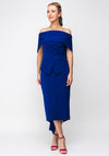 Kevan Jon Queenie Peplum Midi Dress, Cobalt Blue
