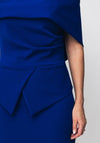 Kevan Jon Queenie Peplum Midi Dress, Cobalt Blue