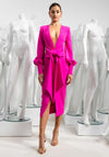 Kevan Jon Adriana Plunge Neck Dress, Bright Pink