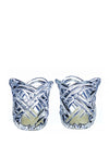 Newgrange Living Pair Woven Tea light Candle Holders, Glass