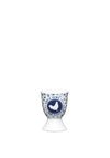 Kitchen Craft Rise and Shine Porcelain Egg Cup, Blue Multi