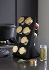 Kitchen Craft Eight Jar Spice Rack with Brass Lid Finish