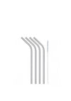 Kitchen Craft Set of 4 Reusable Straws with Cleaning Brush