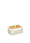 Kitchen Craft Wooden Top Butter Dish, White Multi