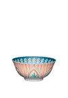 Kitchen Craft Colourful Folk Pattern Ceramic Bowl, Orange Multi