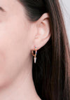 Knight & Day Aria Coloured Crystal Encrusted Hoop & Clear CZ Drop, Gold
